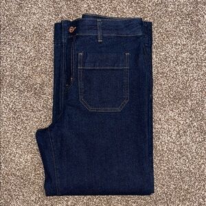 Sanctuary Denim The Marine Crop Standard Rise Wide Leg Size 30 Blue Jeans